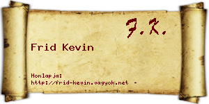 Frid Kevin névjegykártya